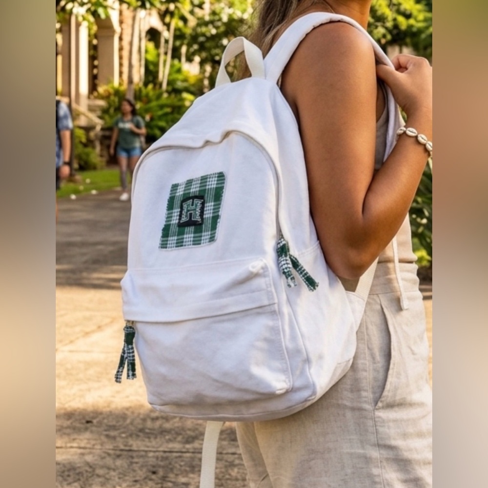 University of Hawaii White and Green Palaka  Backpack